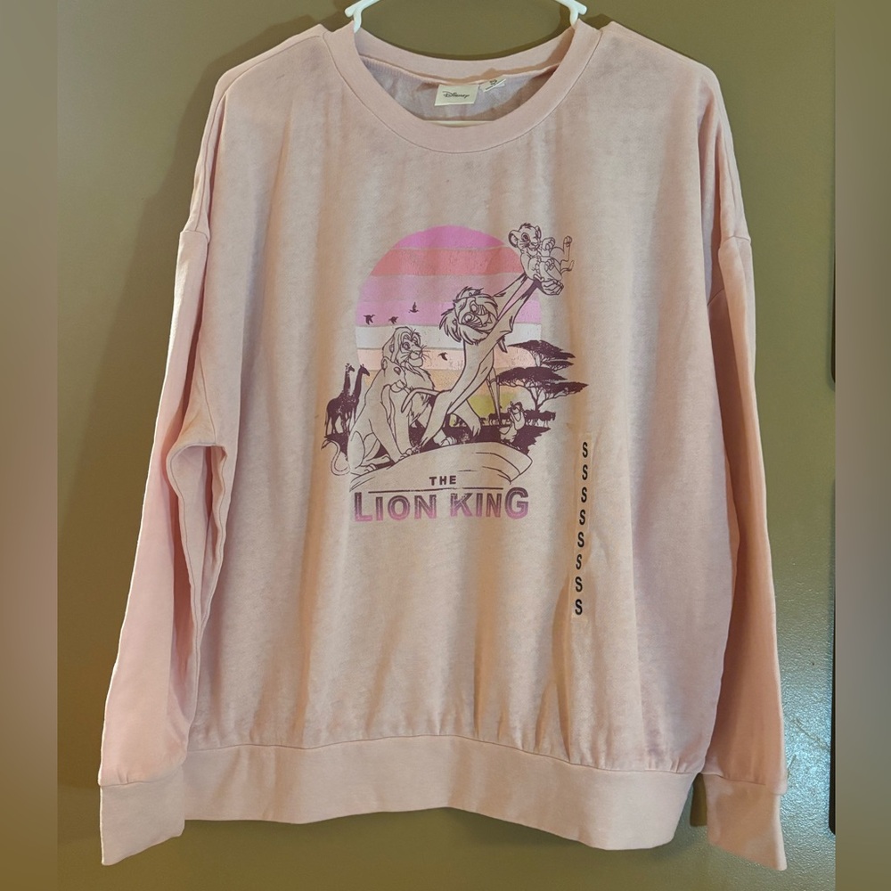 Disney Lion King Pink Women’s Lightweight Sweatshirt Small NWOT